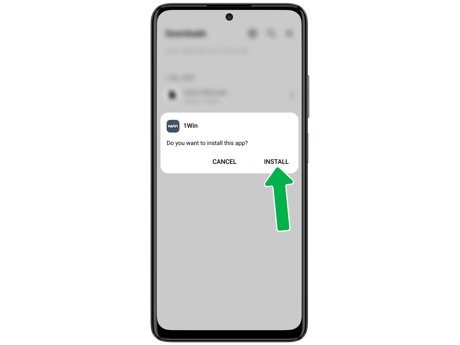 Confirm the installation of the 1win app in the window that appears.