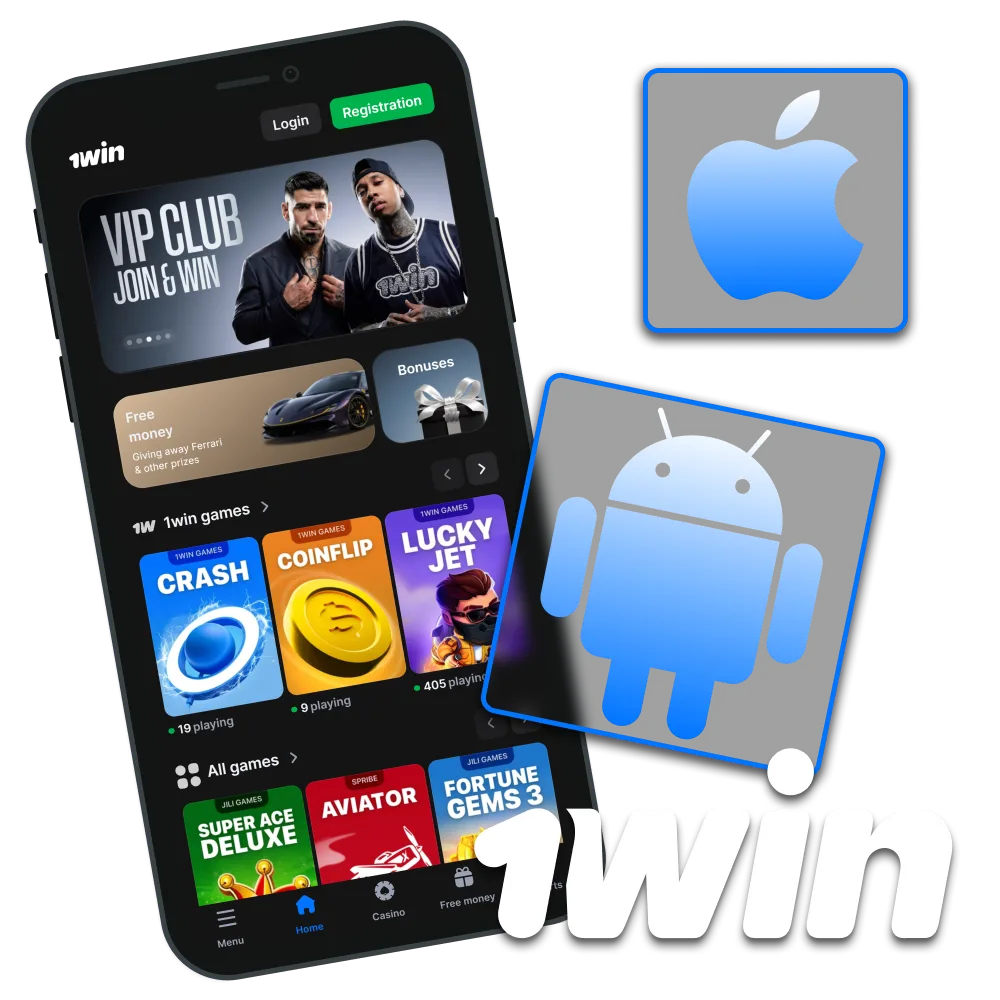 Enjoy the 1win mobile version on your Android or iOS device.