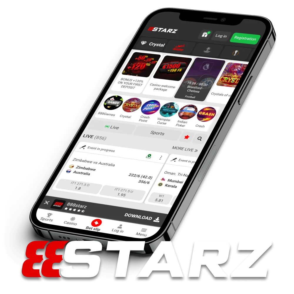 Download 888Starz for Android and iOS and start placing bets there.