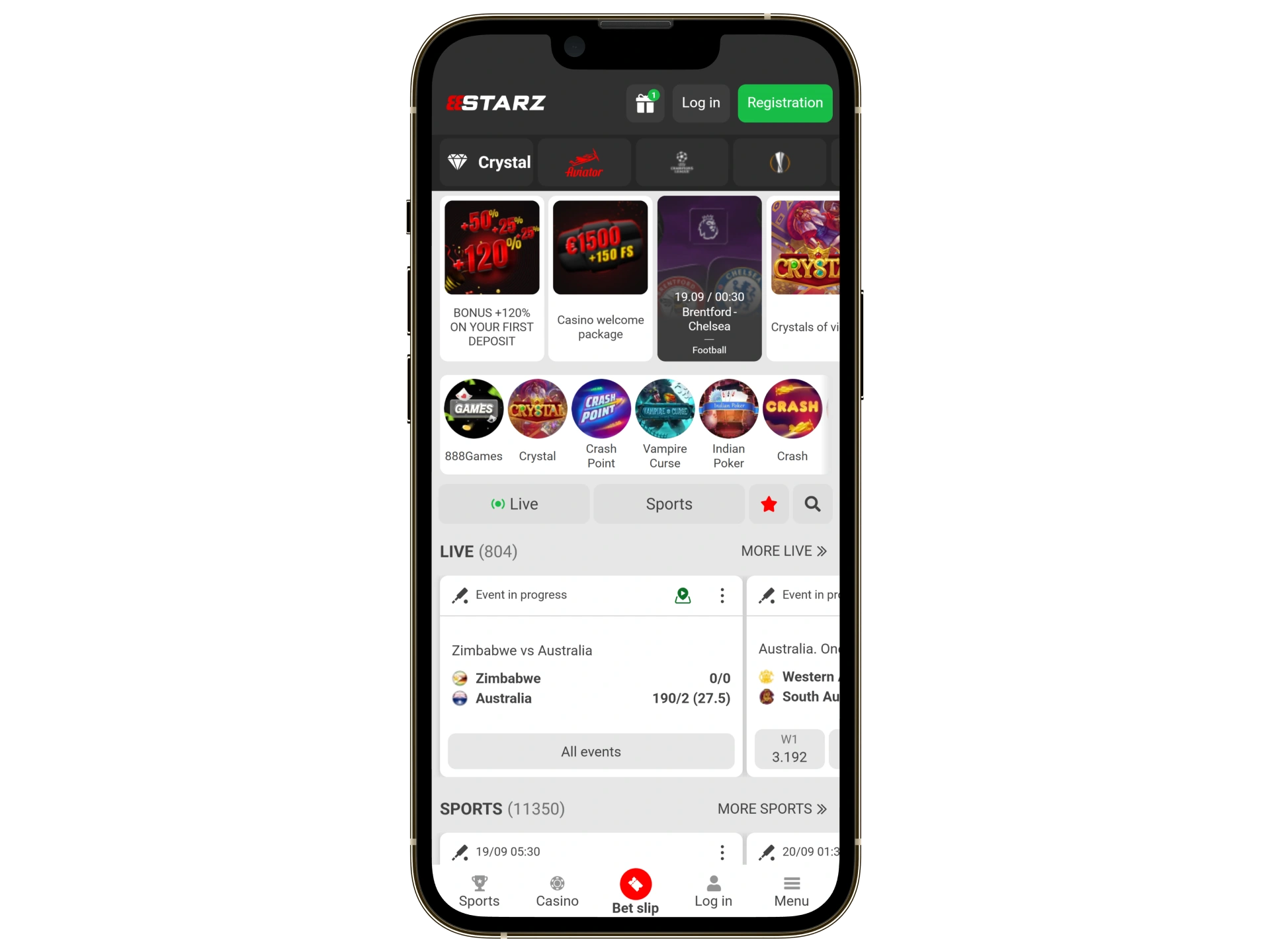 Open the official 888Starz platform to download the app.