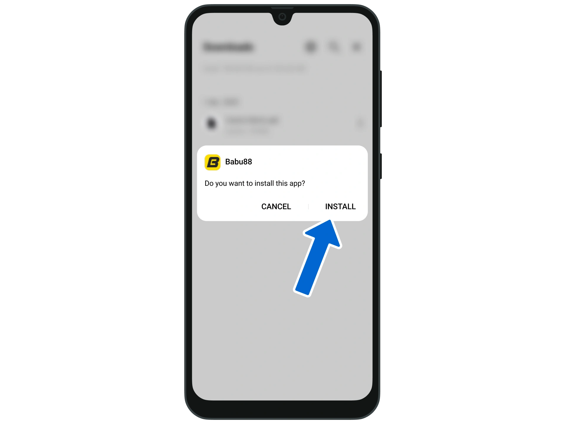 Finish the installation of the Babu88 app by clicking the Install button.