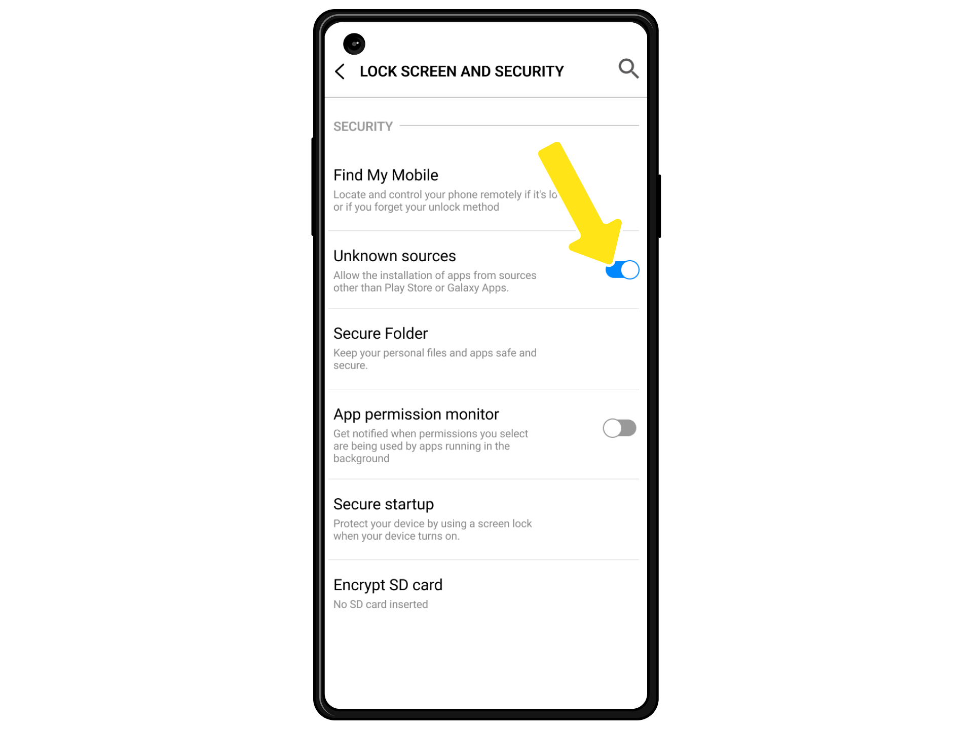 Click on the Unknown sources option to allow access to download the Bet365 app.