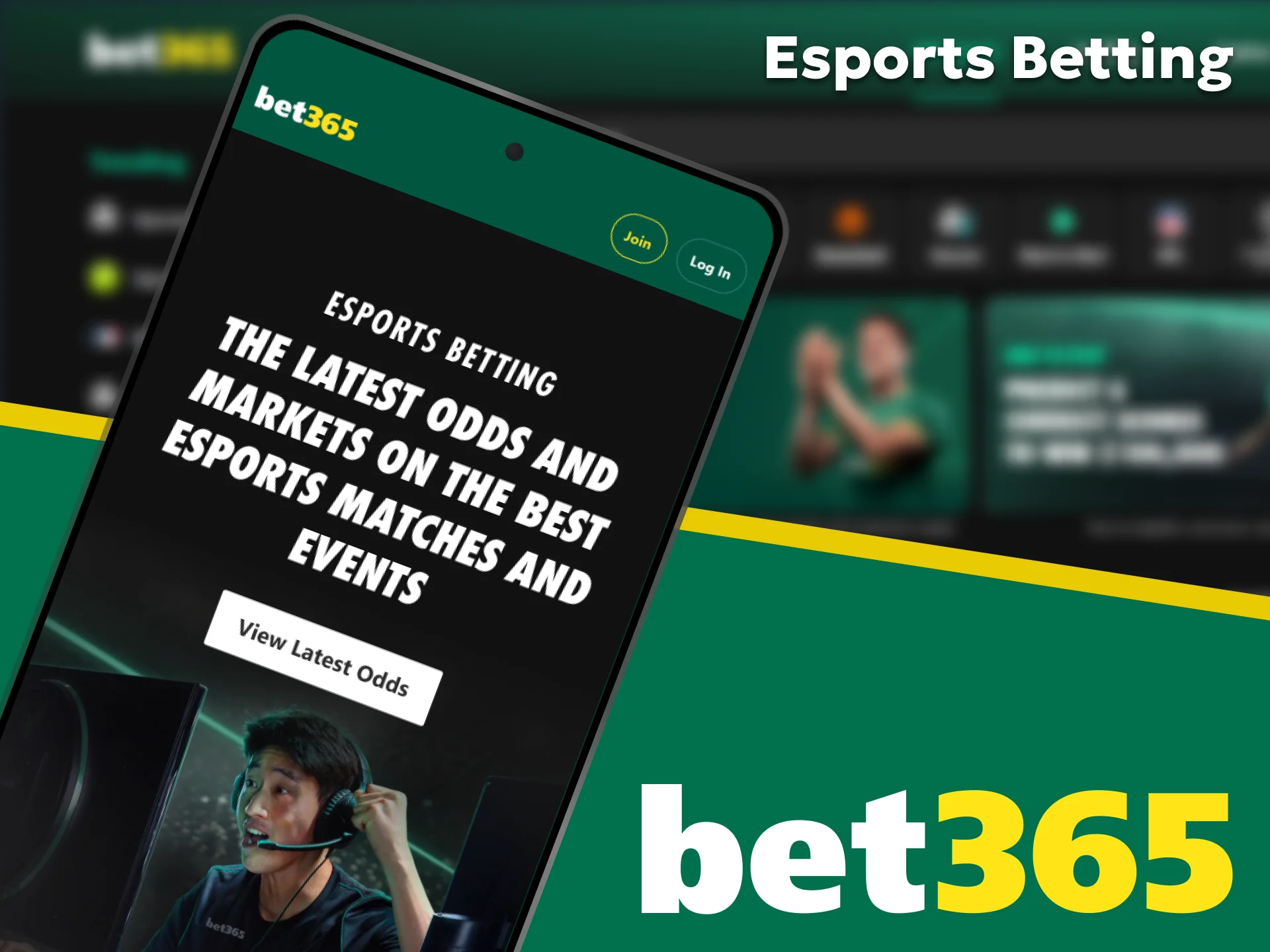 Open the eSports section on the Bet365 app and start betting.