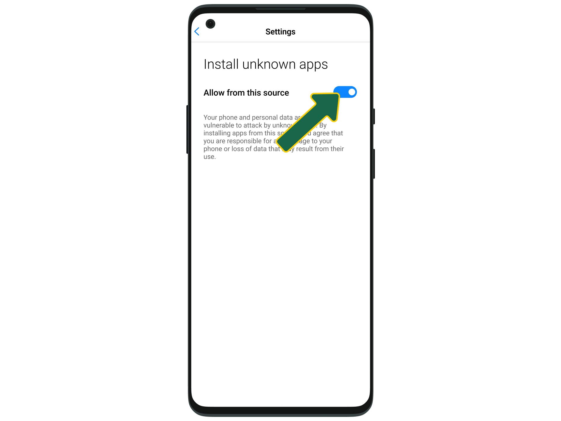 Go to settings to enable installation from unknown sources for BetWinner.