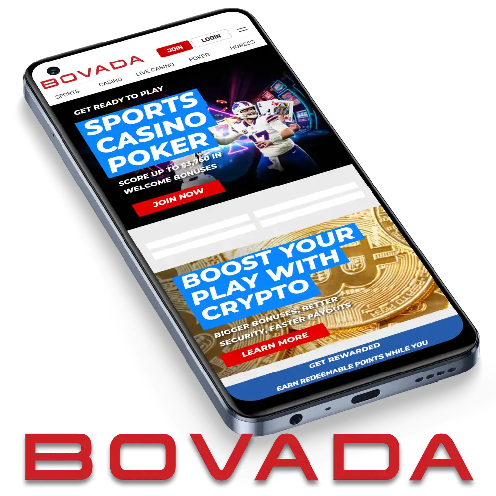 Get the Bovada app on your mobile device and enjoy the same experience.