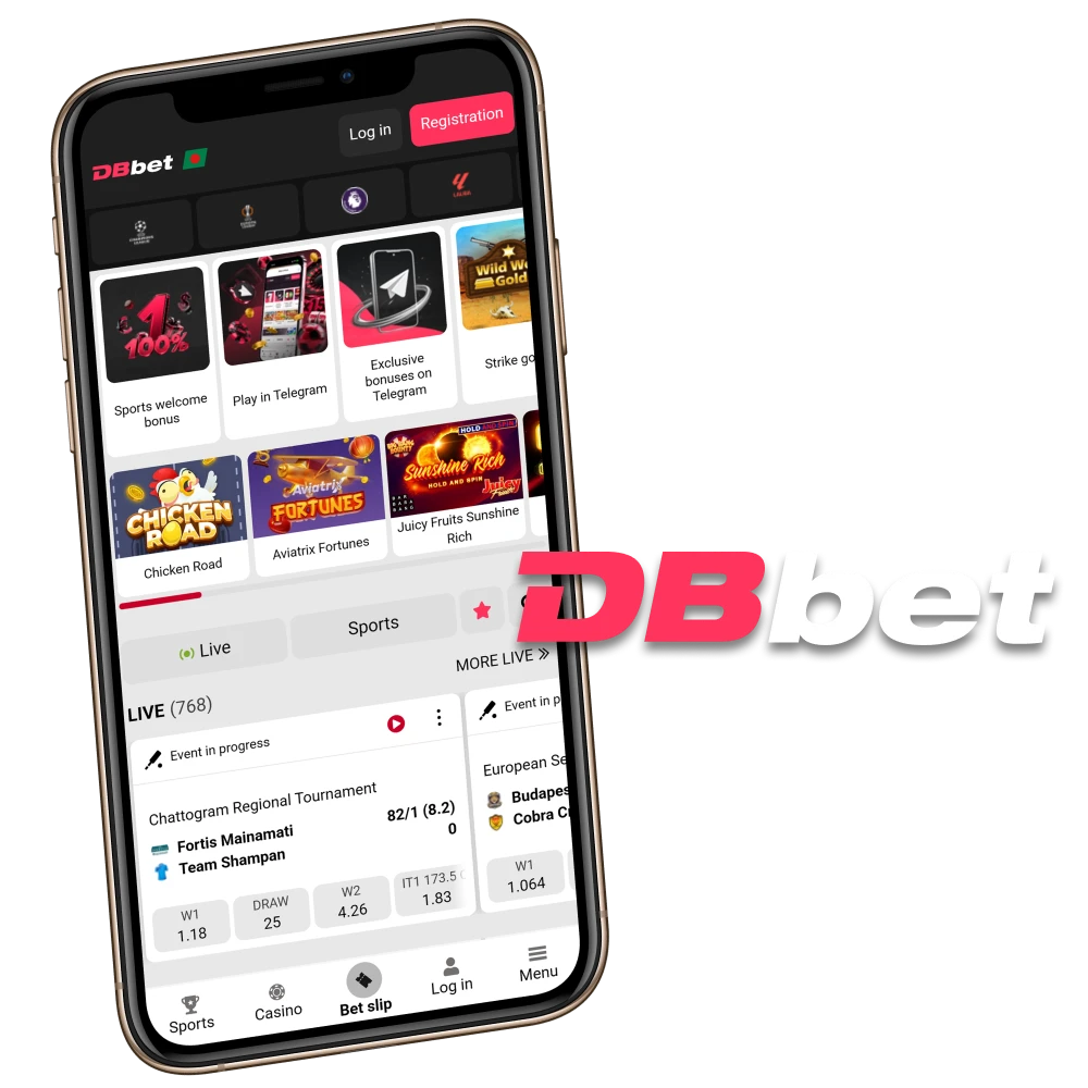 Use a mobile version of the Double Bet platform for betting and playing.