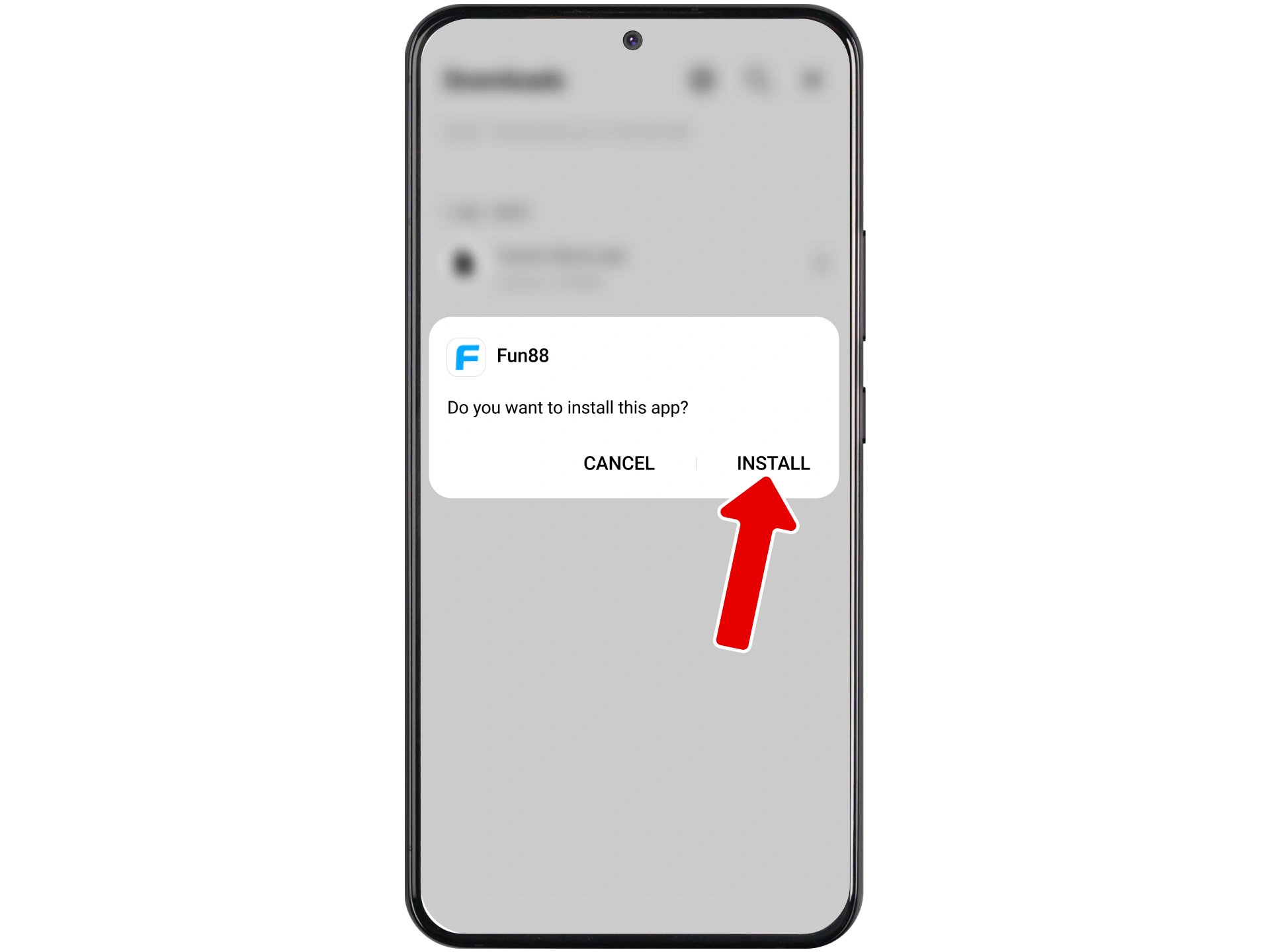 Agree to install the Fun88 app on your phone.