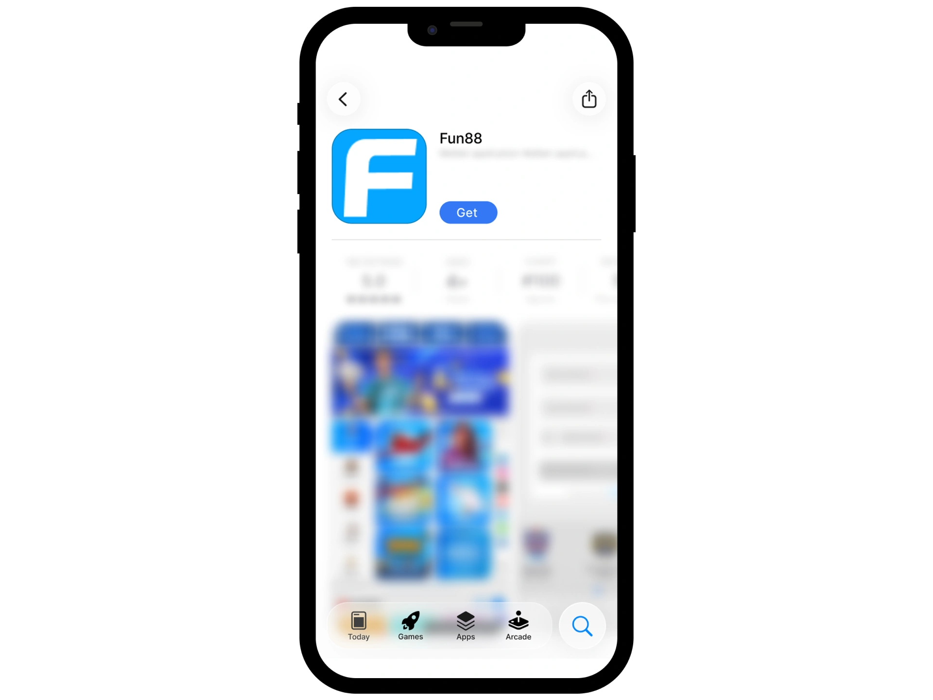 Open the App Store and go to the Fun88 app page.