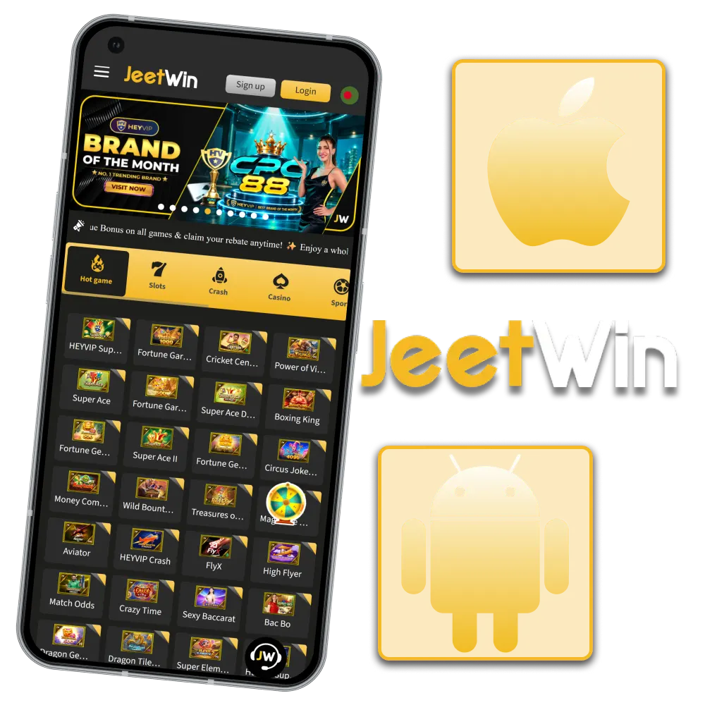 Find JeetWin apps for Android and iOS on the official website.