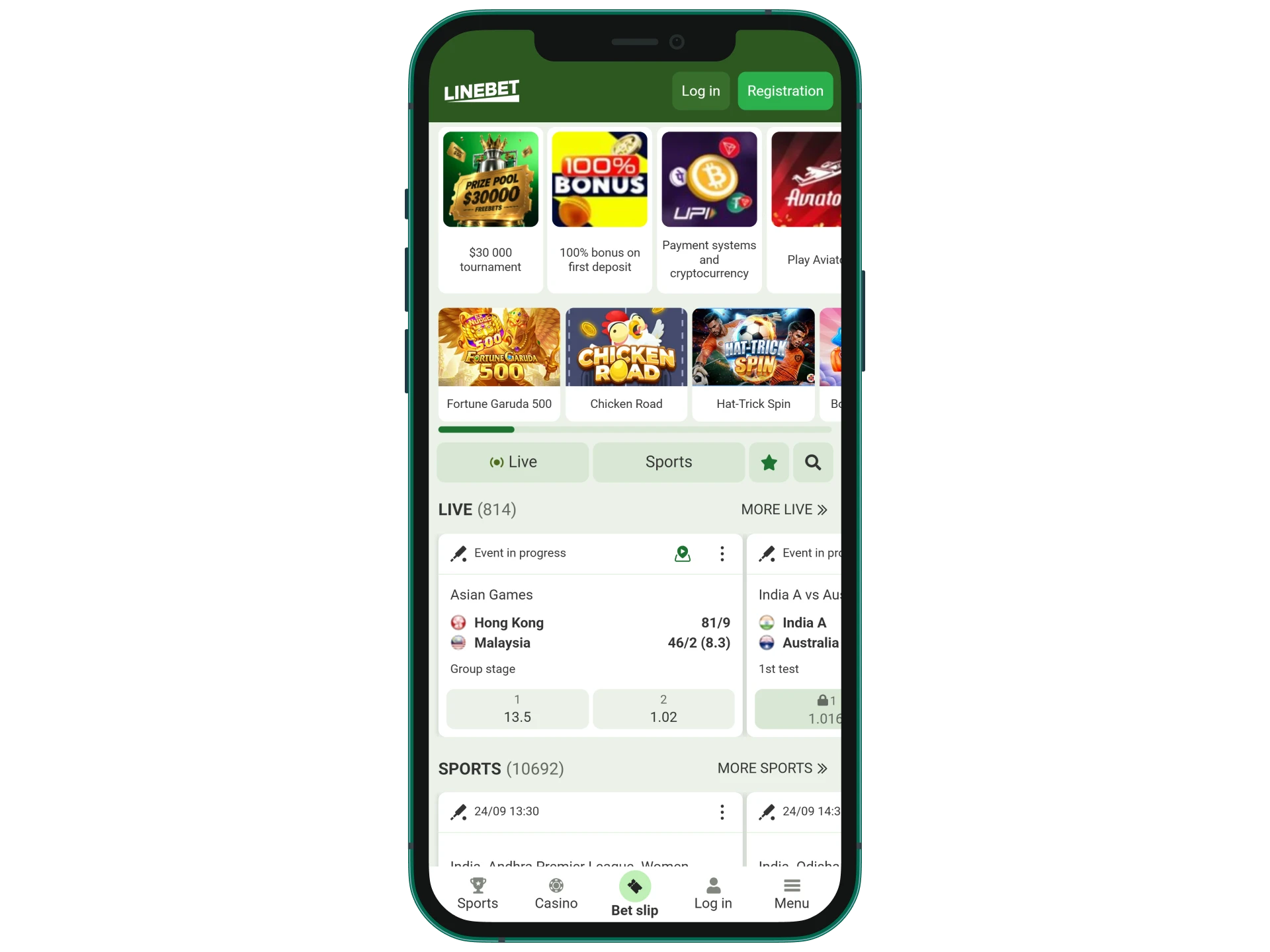 Launch the official Linebet website via an iOS browser.
