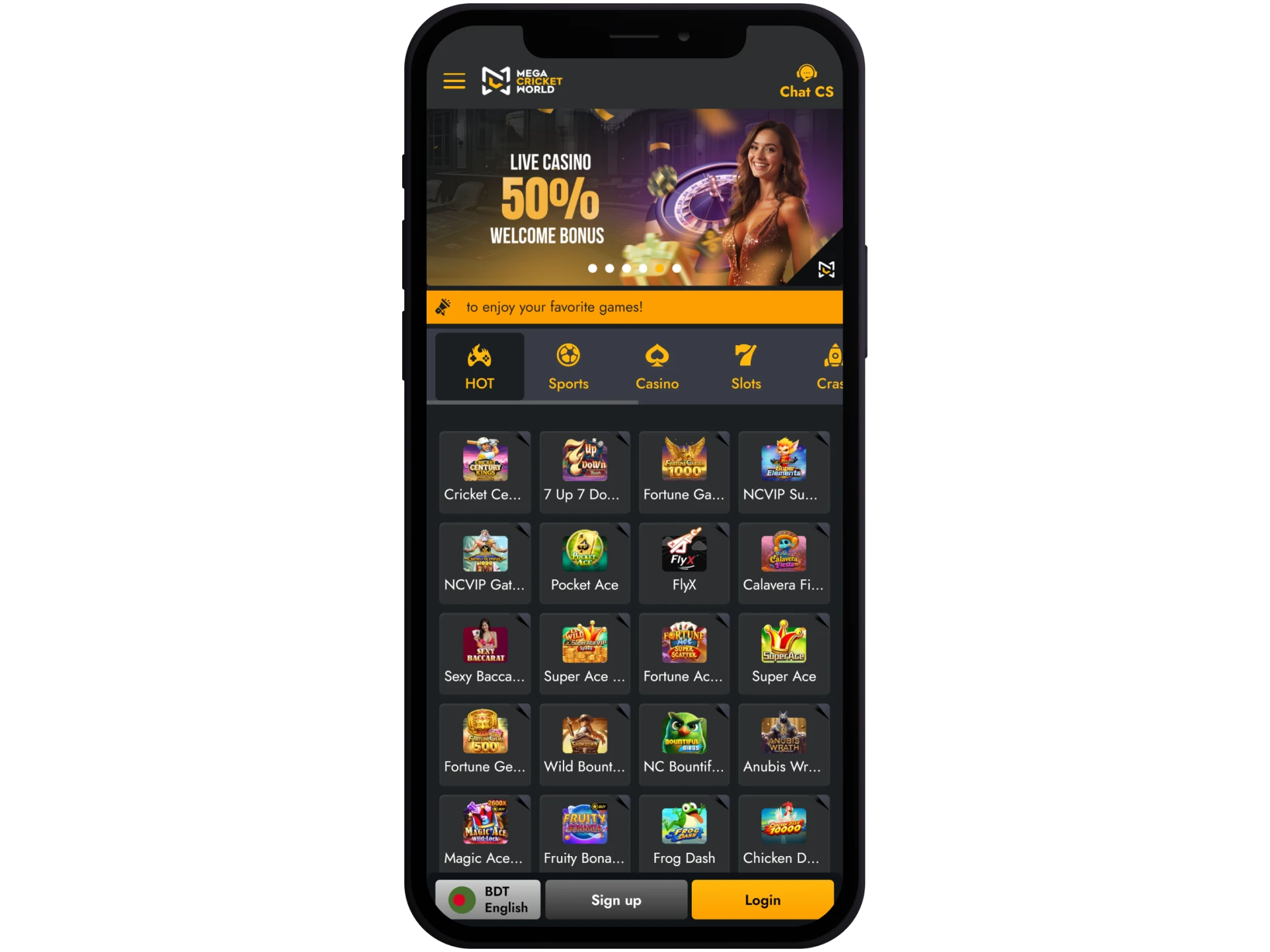 Go to Mega Cricket World website on your iOS device.