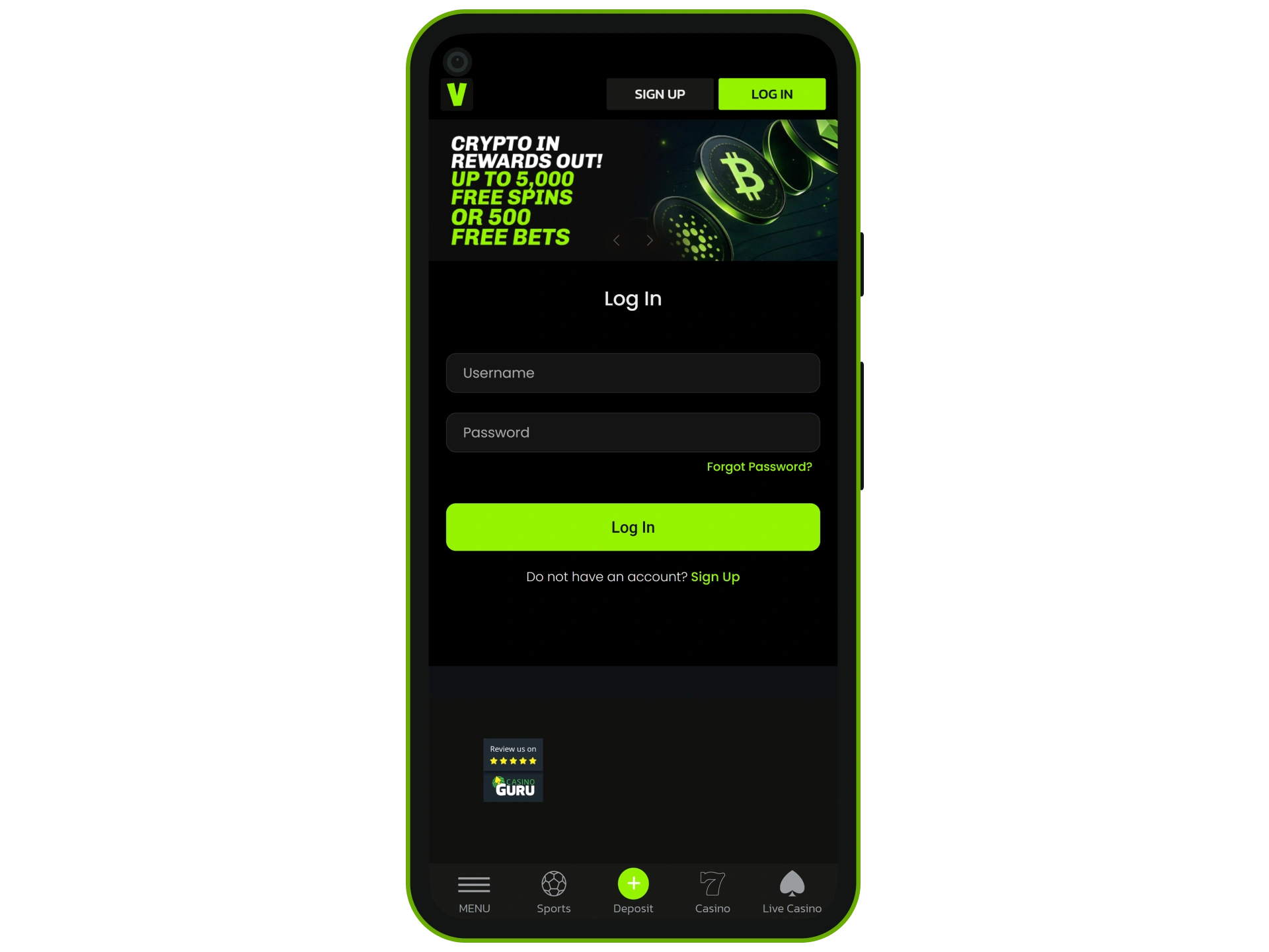 Access your Velobet account using your credentials.